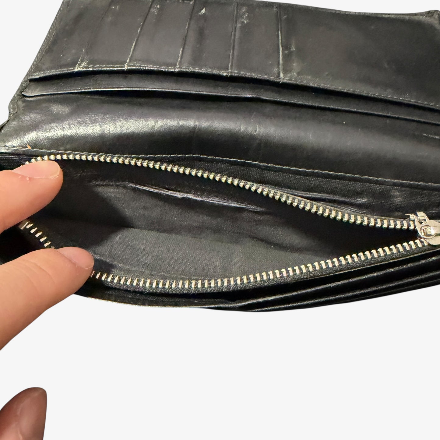 Jean Paul Gaultier Vintage Dragon Black Bifold Leather Wallet Clutch