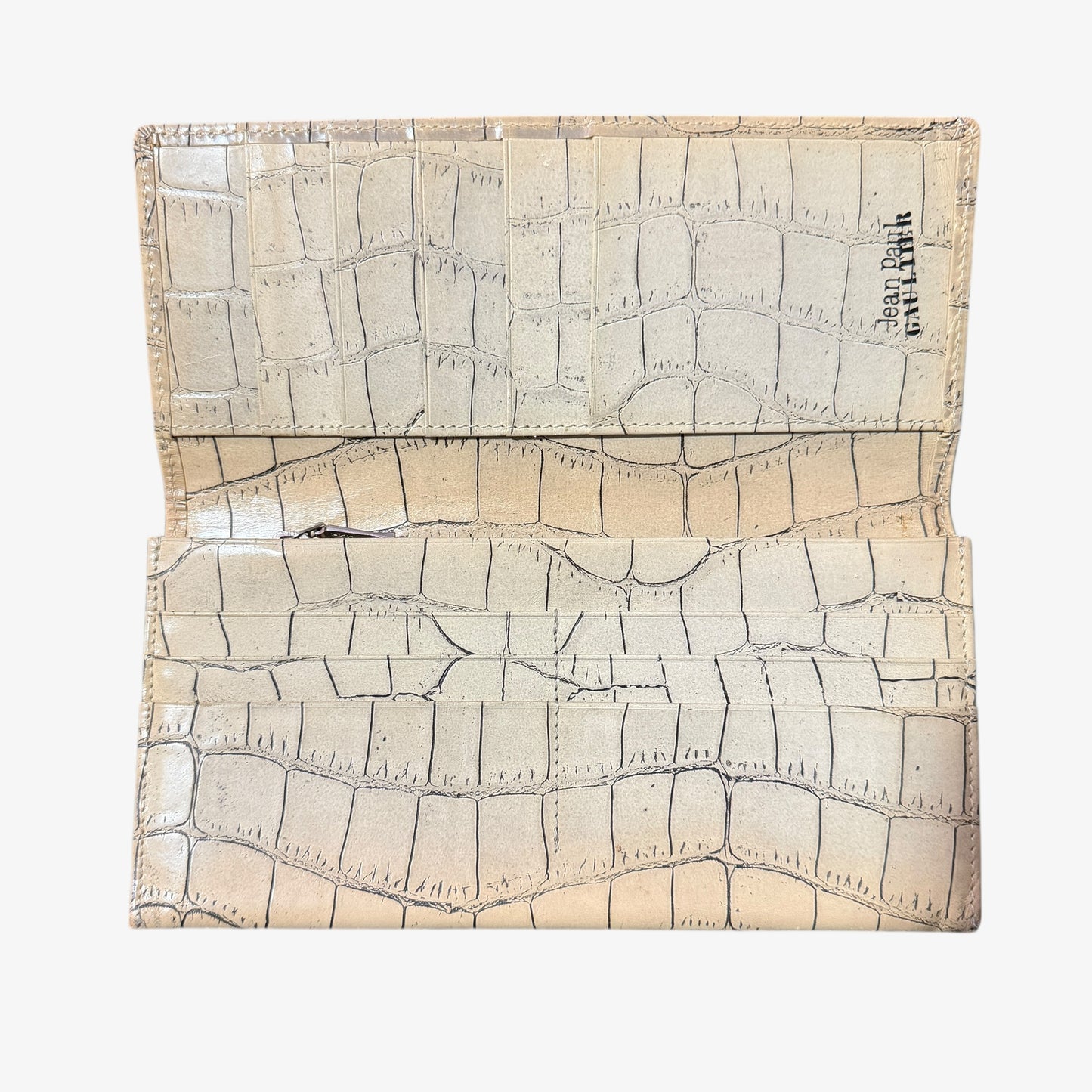 Jean Paul Gaultier Crocodile Wallet White/Cream Clutch Vintage