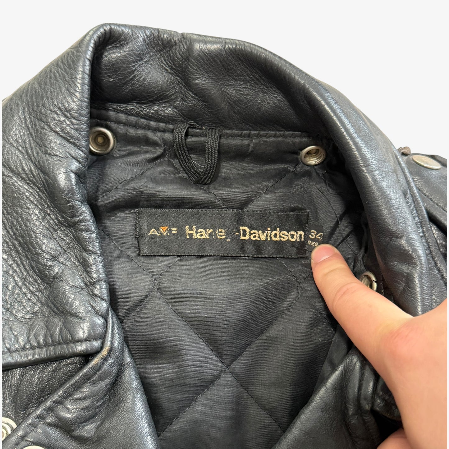 1970s Hand Painted Harley Davidson Leather Jacket