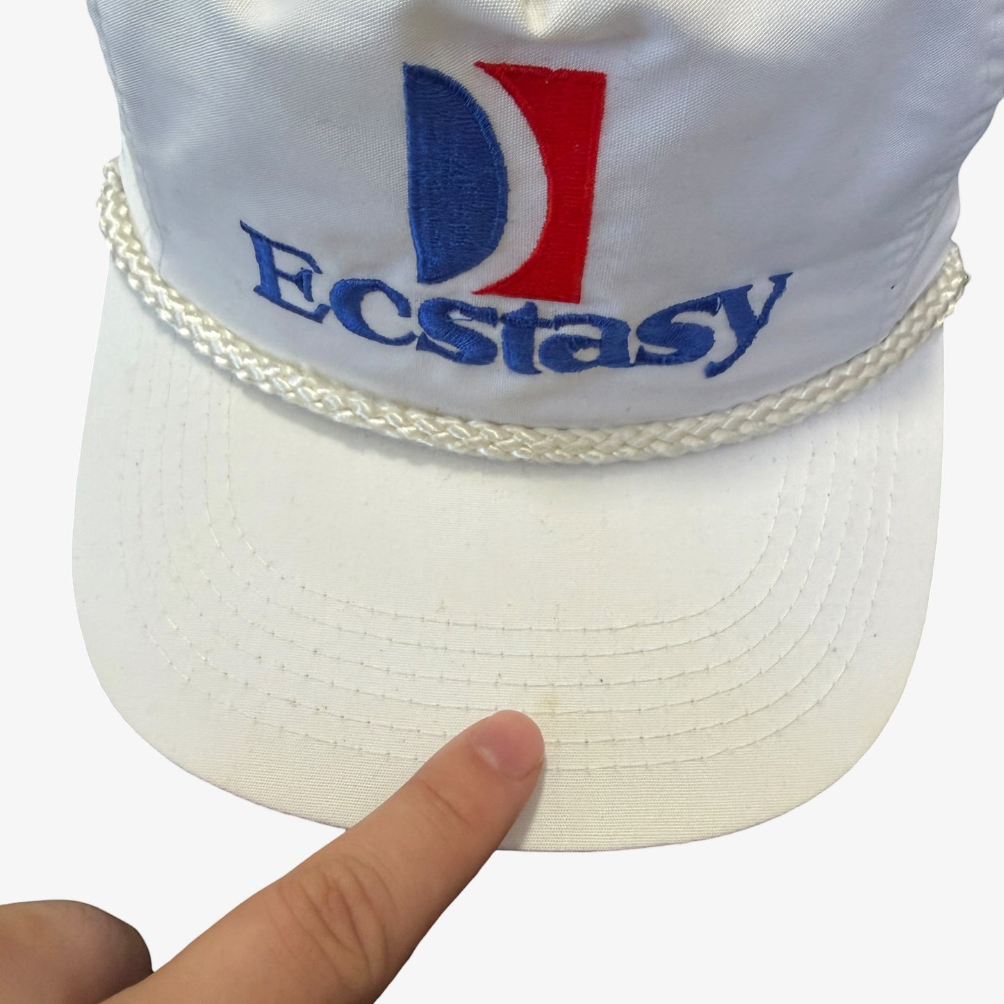 Ecstasy Carnival Cruise Vintage Snapback Hat White
