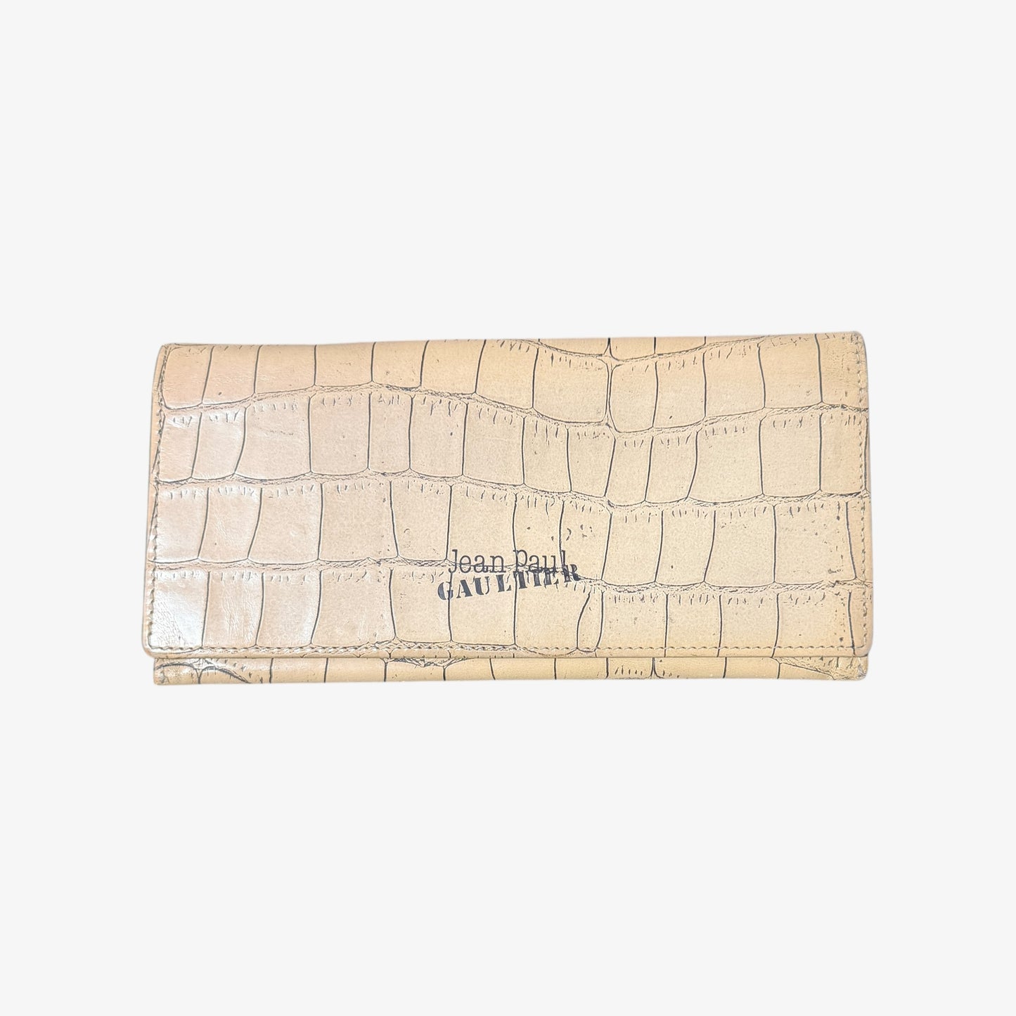 Jean Paul Gaultier Crocodile Wallet White/Cream Clutch Vintage