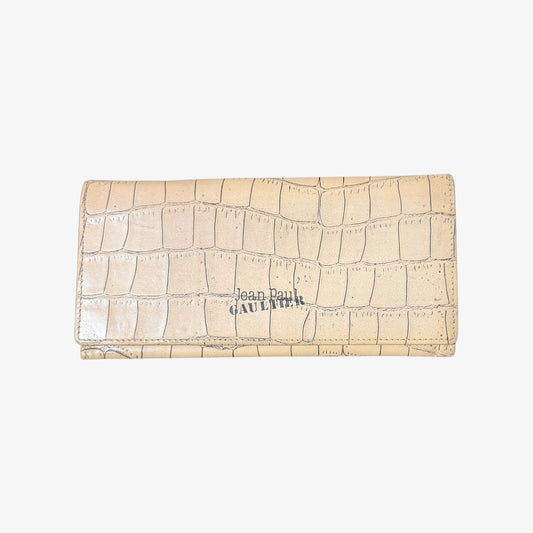 Jean Paul Gaultier Crocodile Wallet White/Cream Clutch Vintage