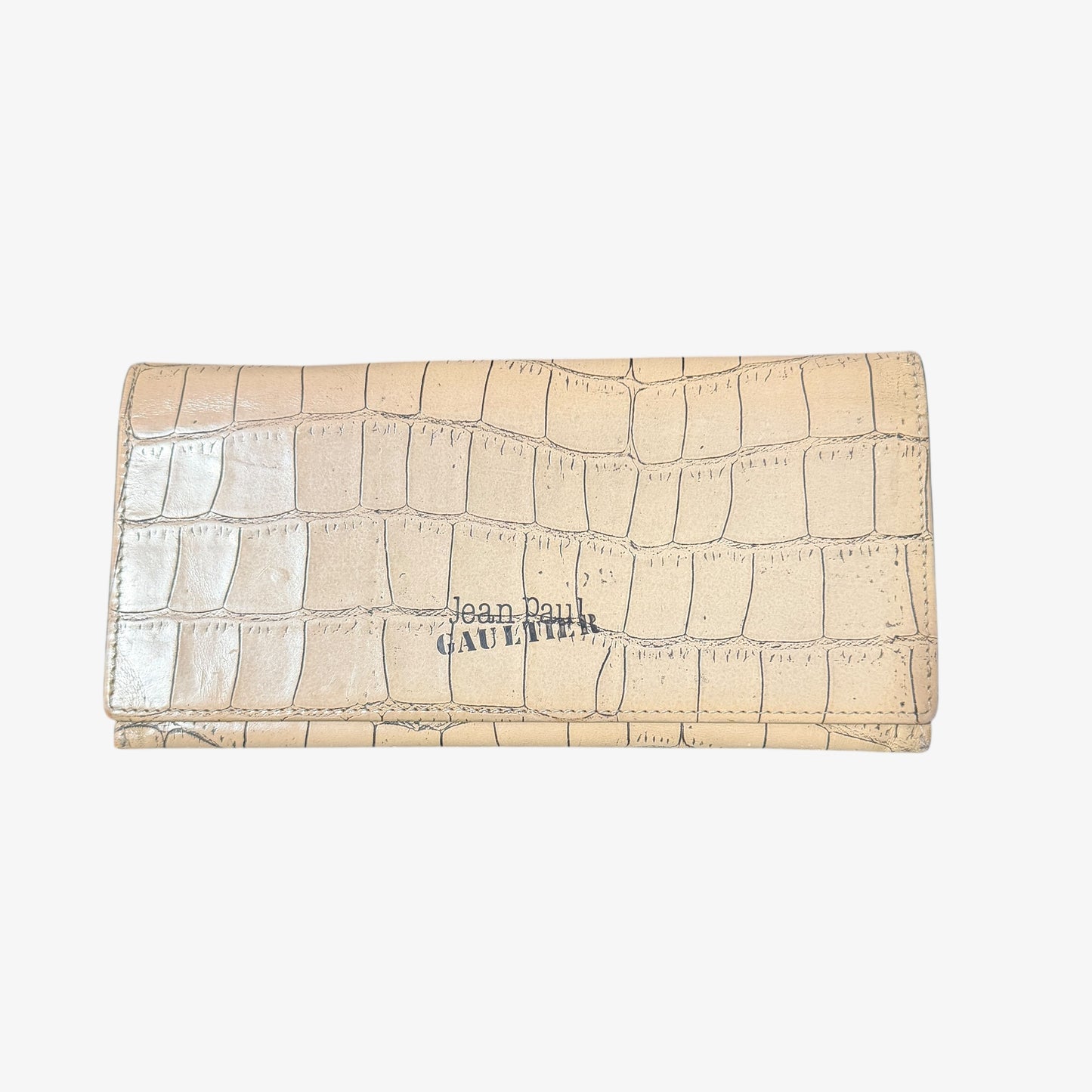 Jean Paul Gaultier Crocodile Wallet White/Cream Clutch Vintage