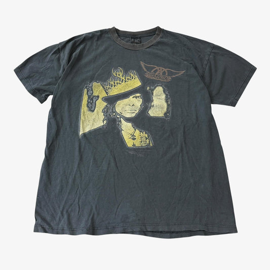 1997 Vintage Aerosmith Nine Lives Tour Faded Black T Shirt