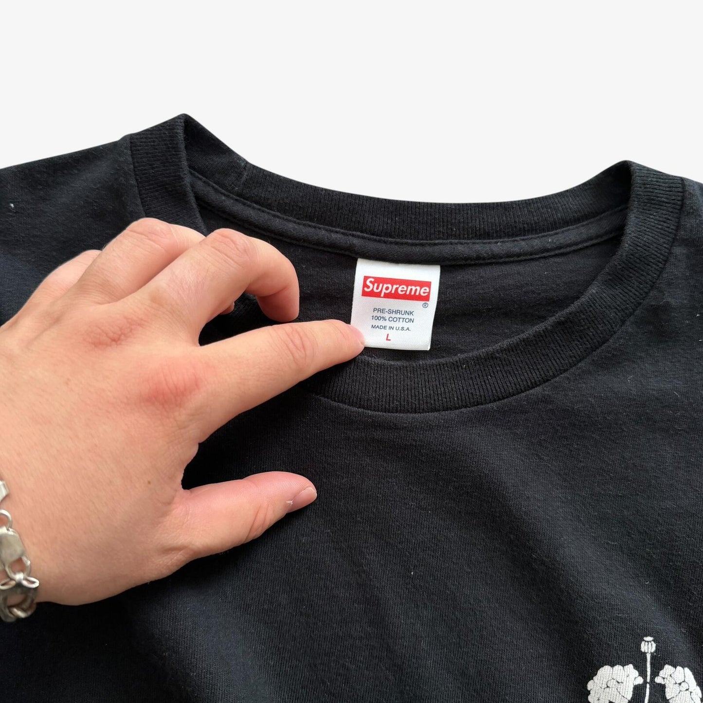 Supreme FW15 Floral Poppy Tee Size Large Black