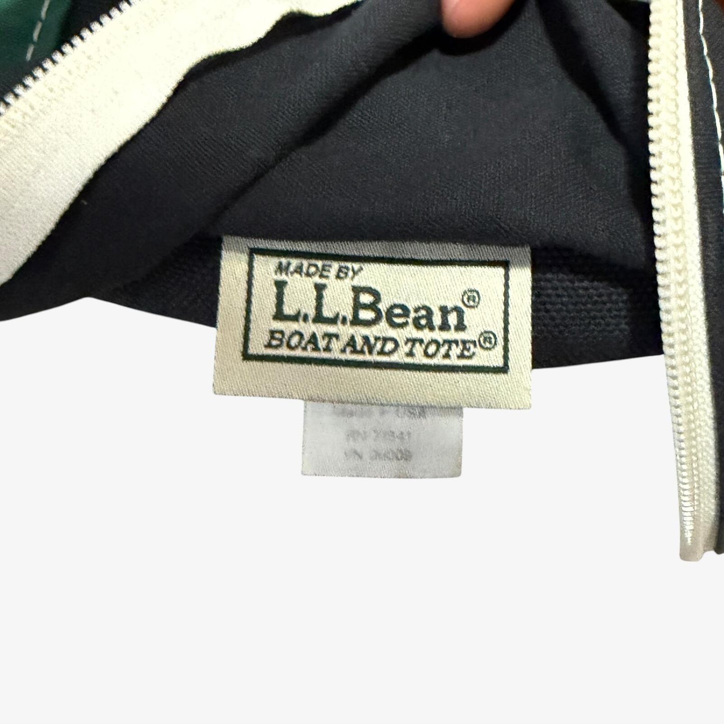 L.L Bean Boat and Tote XL Bag Black Green Vintage