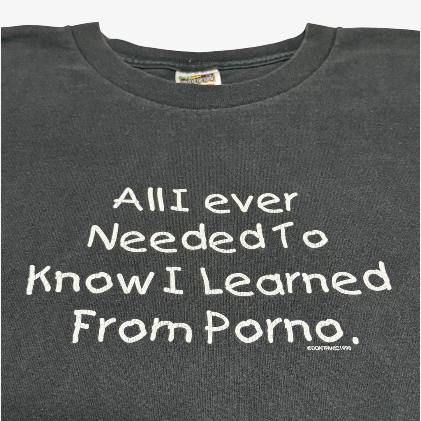 Vintage 1998 Dont Panic Porno Slogan Tee