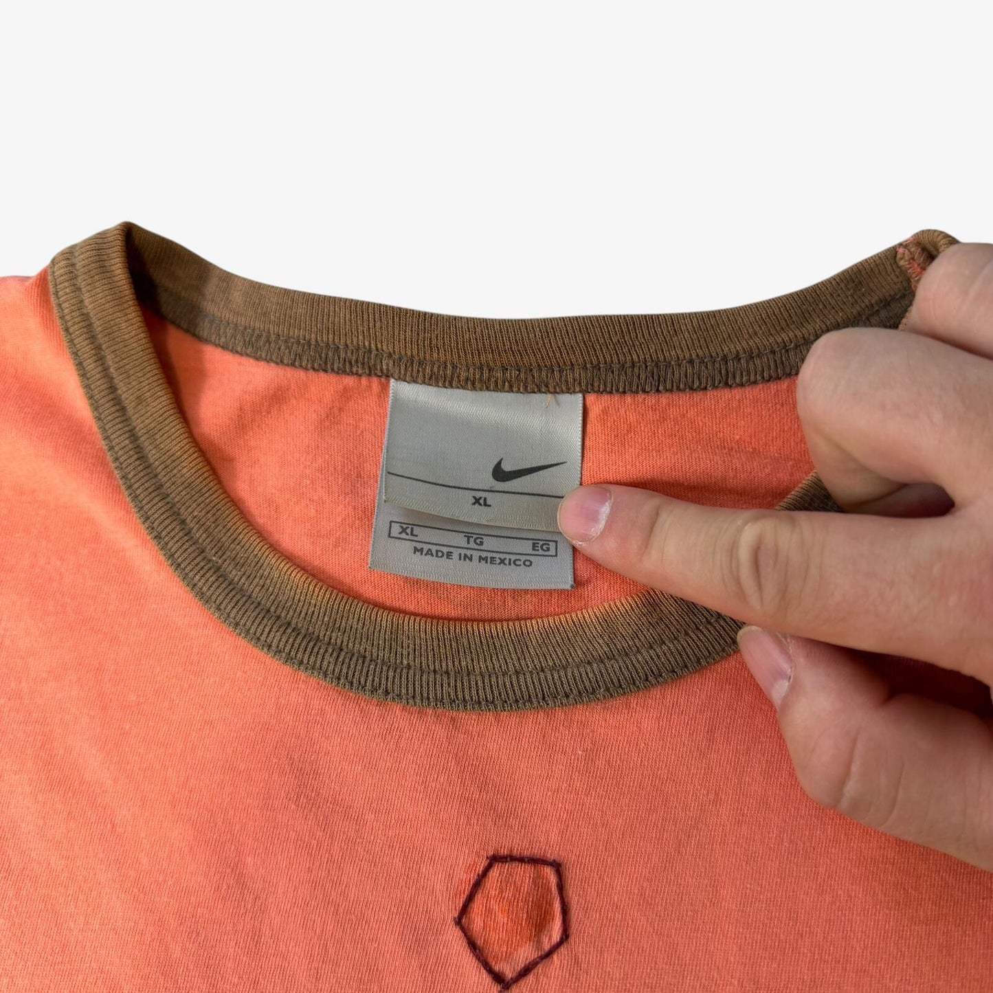 00s Nike Netherlands Nederland Lion Faded Orange Ringer Tee
