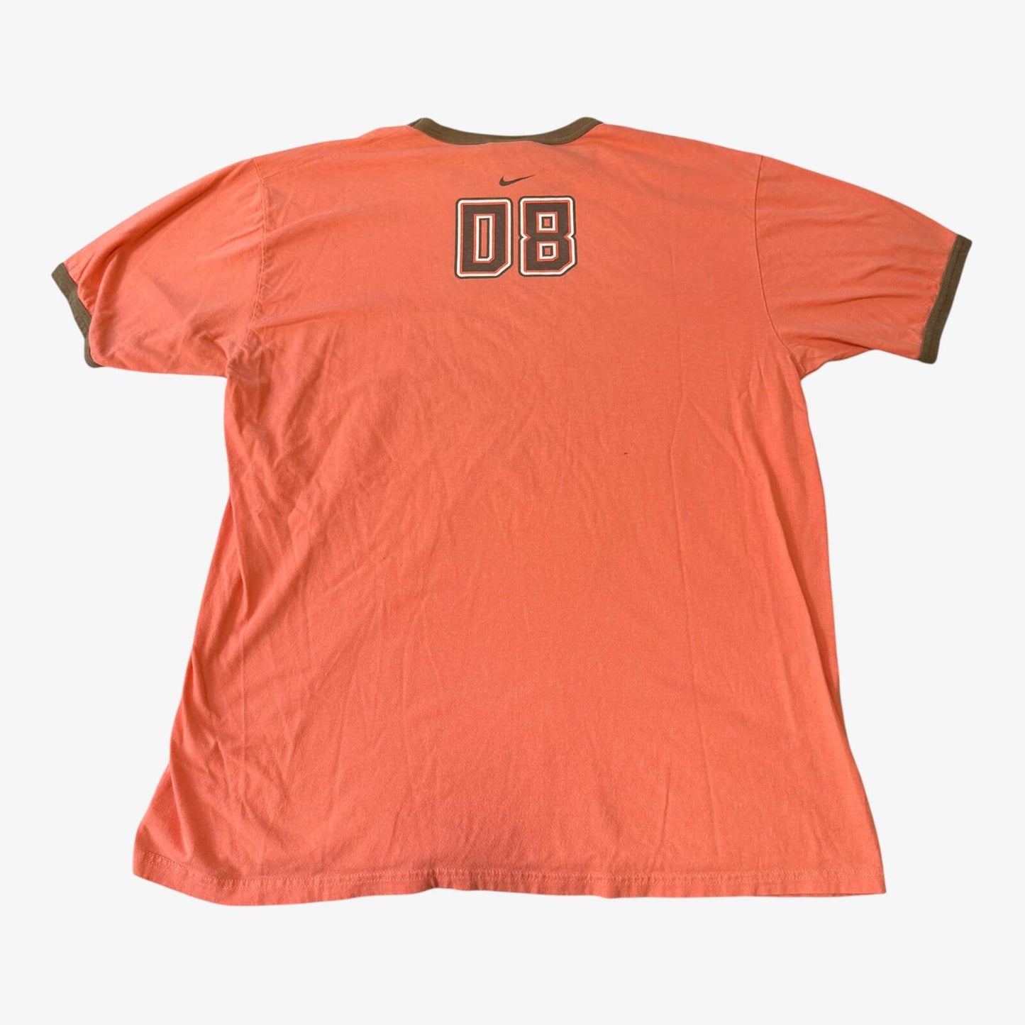 00s Nike Netherlands Nederland Lion Faded Orange Ringer Tee