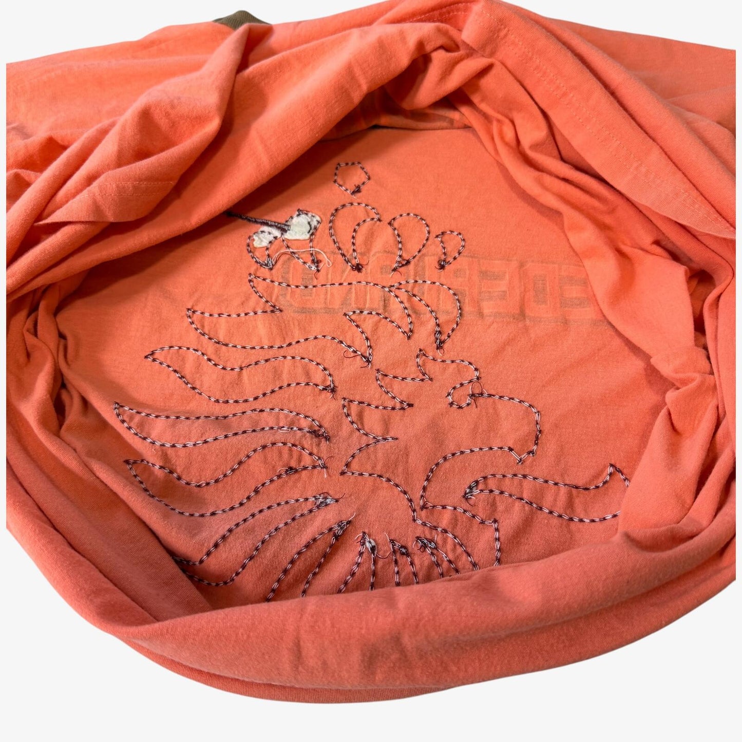 00s Nike Netherlands Nederland Lion Faded Orange Ringer Tee