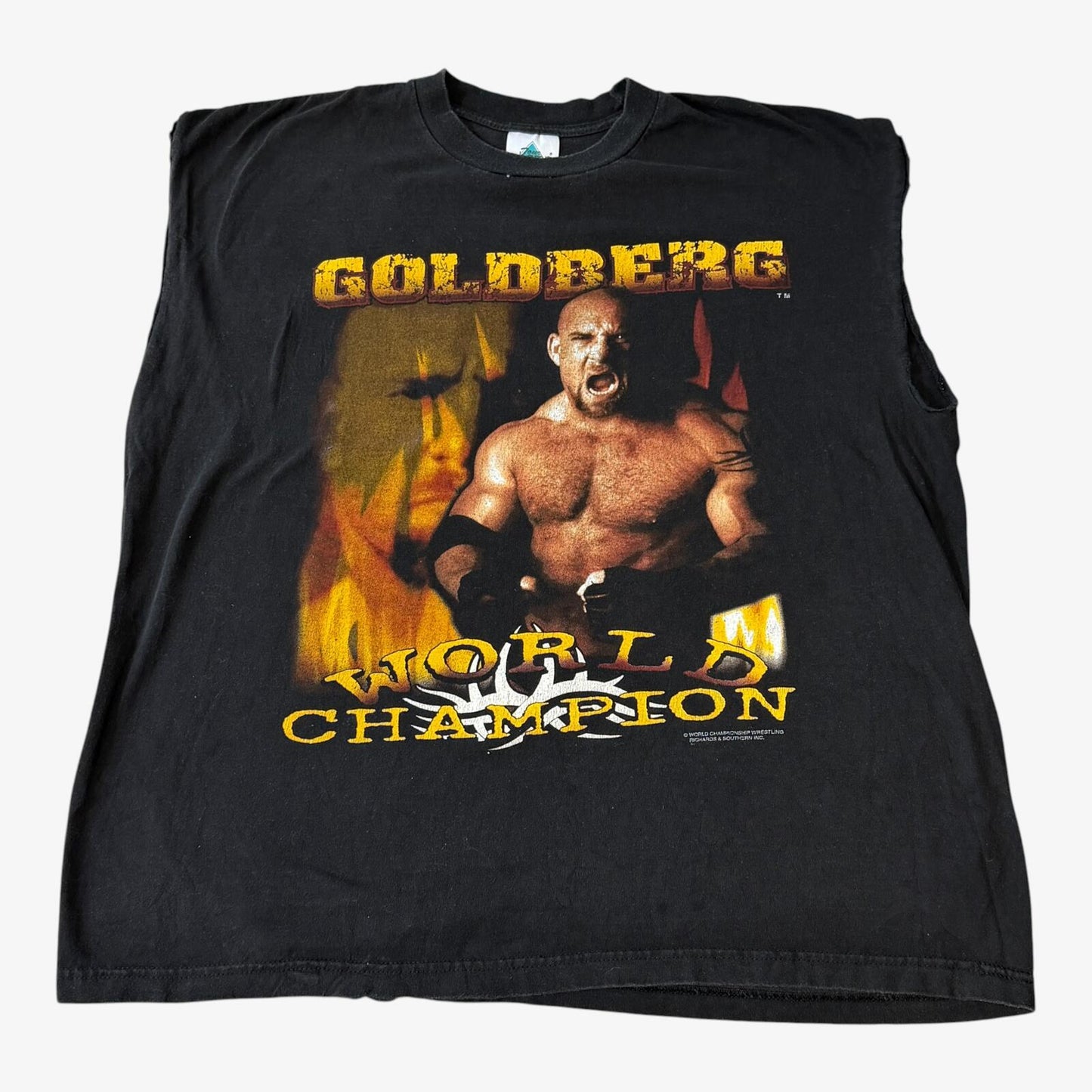 Vintage 90s WCW Goldberg World Champion Cut Off Tee