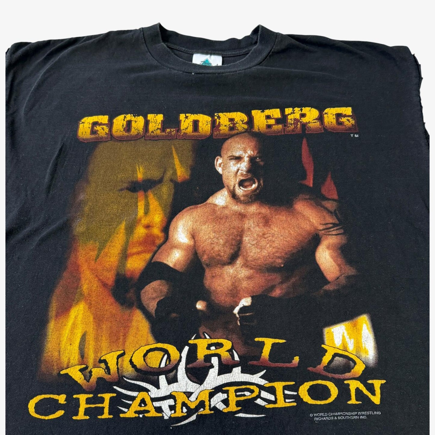 Vintage 90s WCW Goldberg World Champion Cut Off Tee