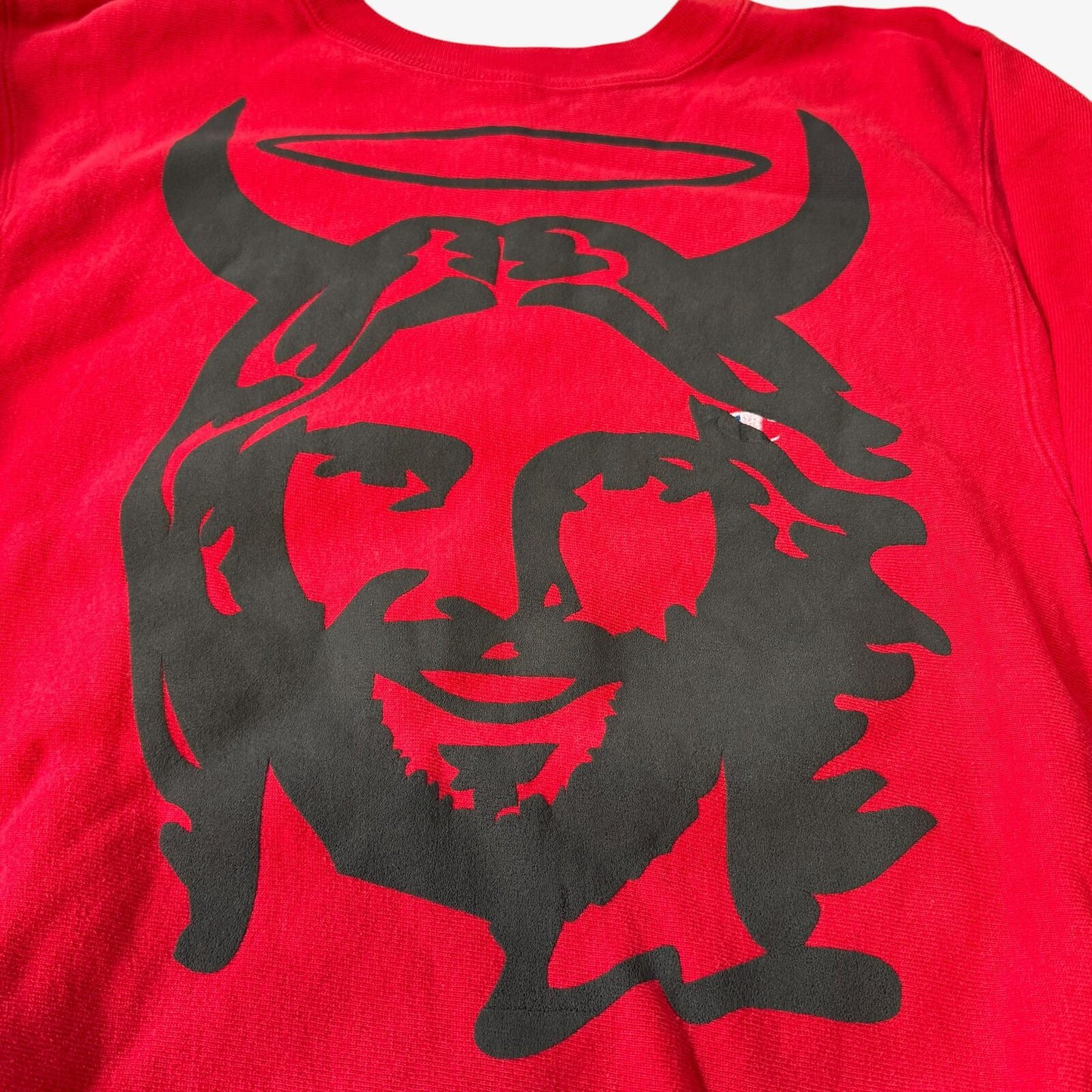 Vintage 90s Devil Jesus Champion Crewneck Sweatshirt