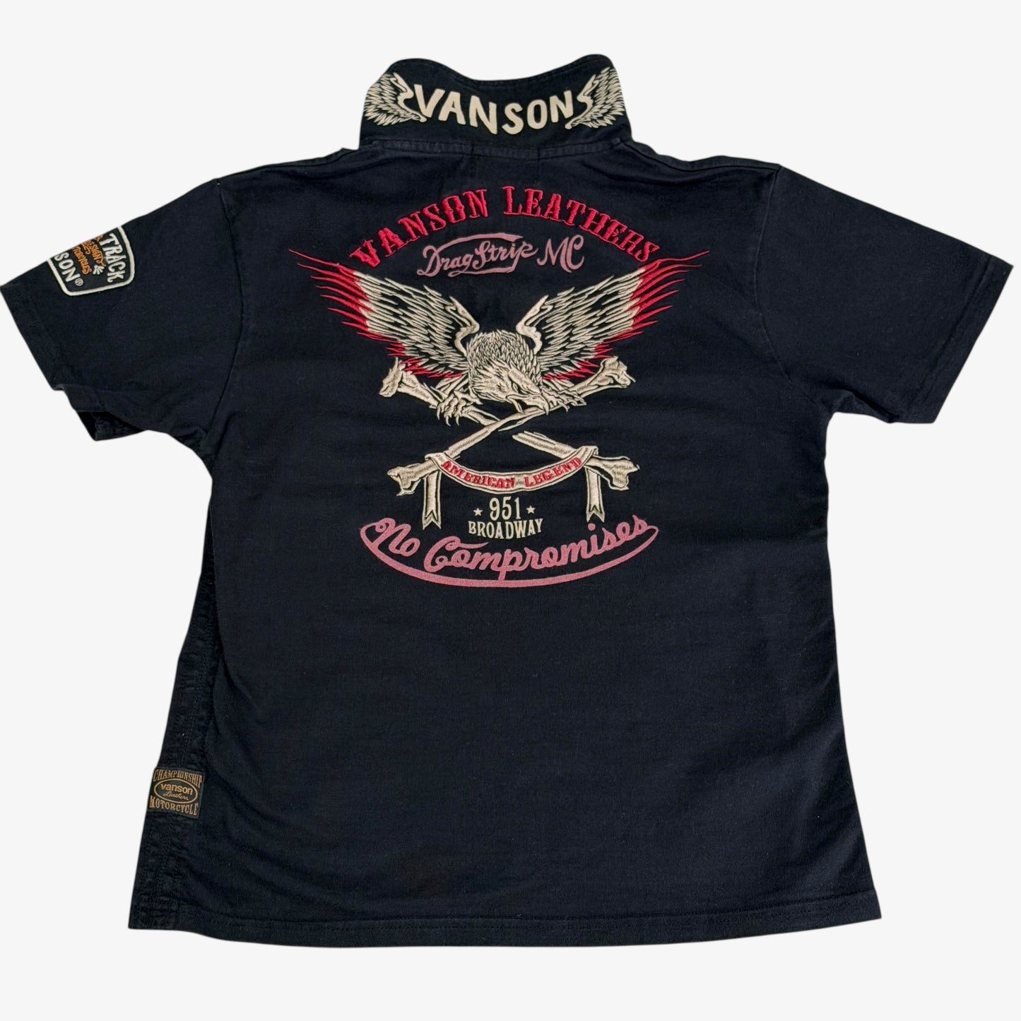 Vanson Leathers Eagle Embroidered Polo Shirt