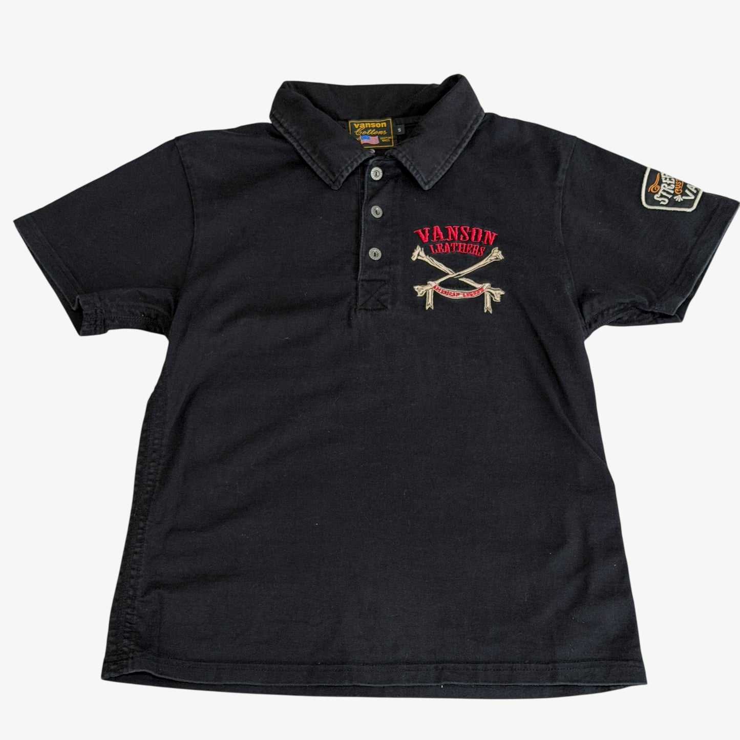 Vanson Leathers Eagle Embroidered Polo Shirt